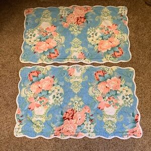 Floral quilted pillowcases pair (2) king cottage shabby country